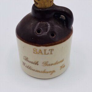 Vintage Whiskey Jug Salt  Shaker Busch Garden Williamsburg Va